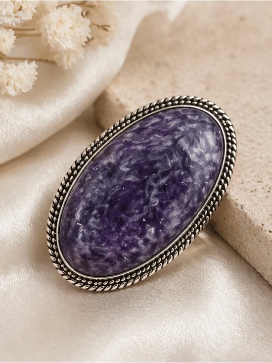 Jewelry - Charoite Purple Stone Ring- Artist Signed
